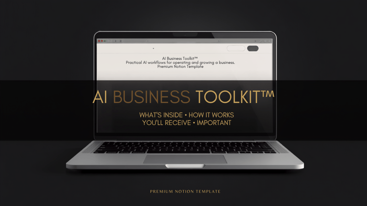 AI Business Toolkit premium Notion template cover