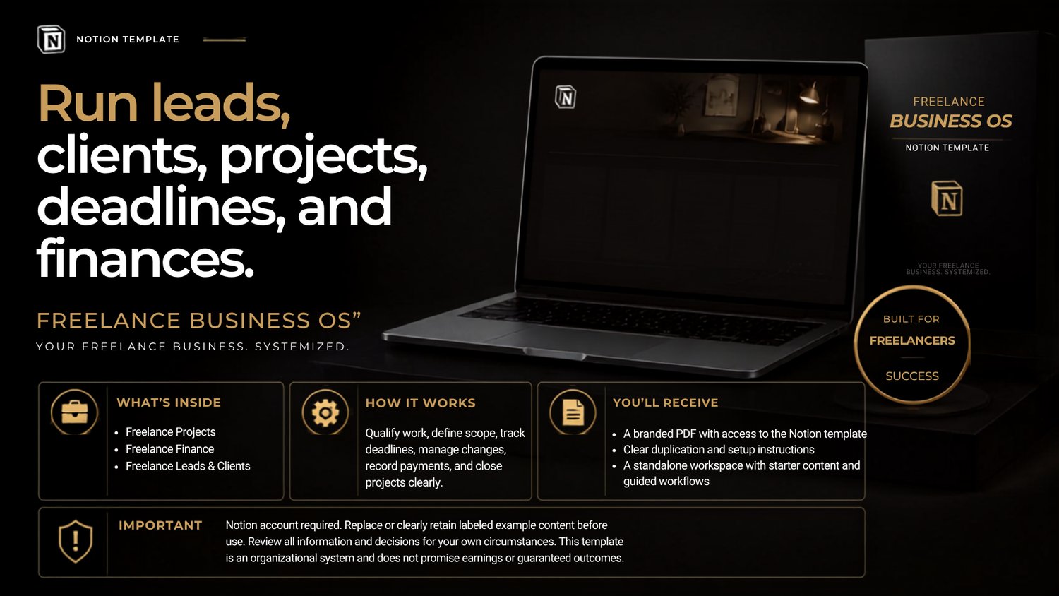 Freelance Business OS premium Notion template cover