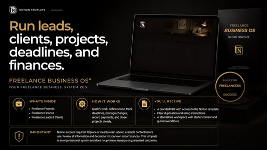 Freelance Business OS premium Notion template cover