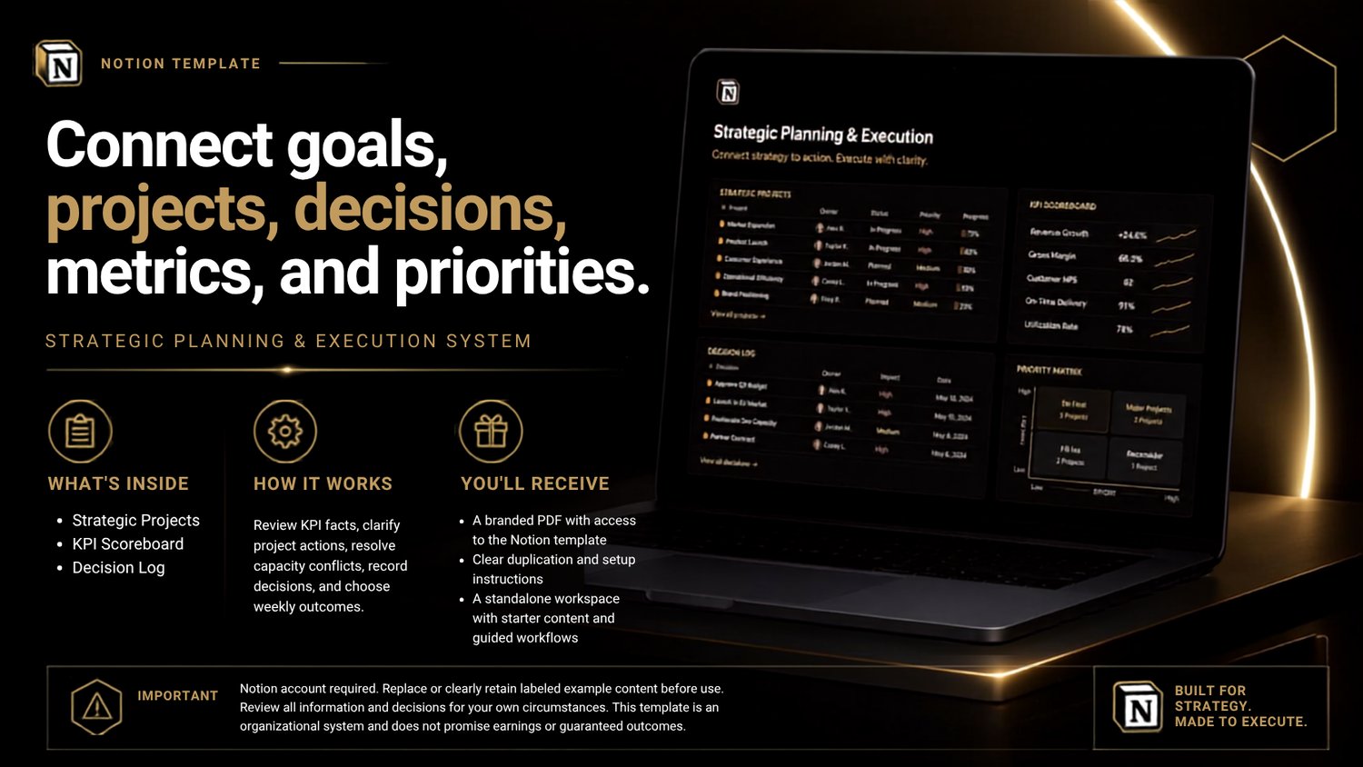 Entrepreneur Command Center premium Notion template cover
