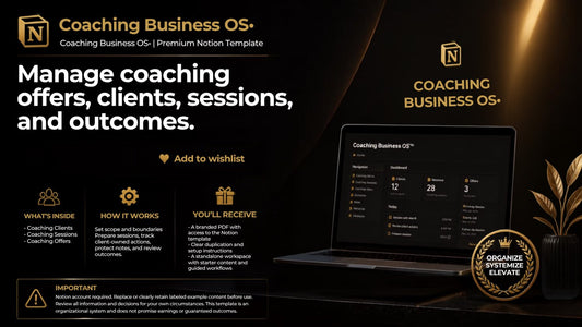 Coaching Business OS premium Notion template cover