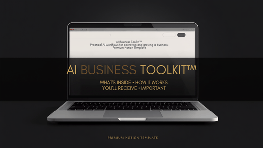 AI Business Toolkit premium Notion template cover